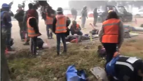 Videos: 22 trabajadores del AIFA en Santa Lucía, sufren accidente