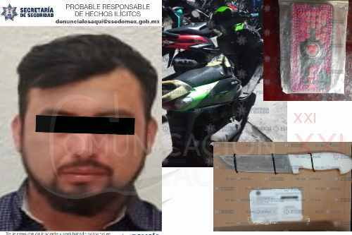 Detienen a presunto "motorratón" en Tenancingo; atacó a una mujer