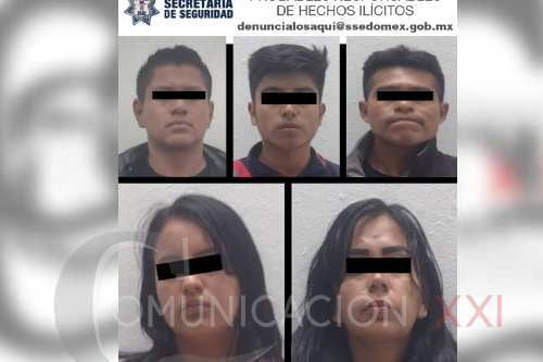 Cinco presuntos extorsionadores detenidos en Temascalcingo; eran polleros 