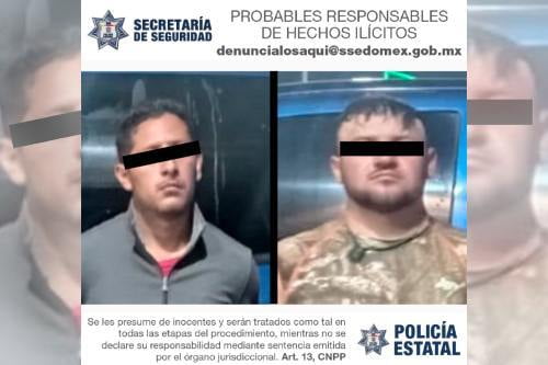 Fuertemente armados, fueron detenidos dos sujetos en Temascalcingo