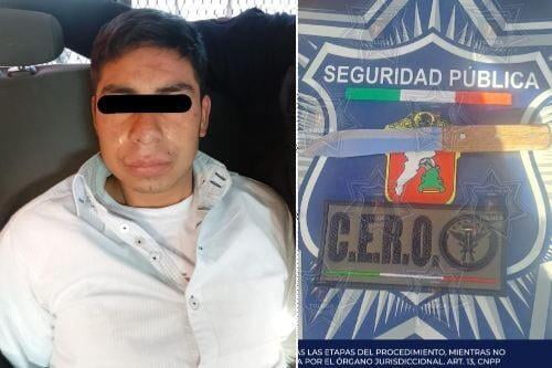 Capturan en el centro de Toluca, a hombre armado con un puñal