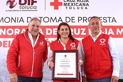Asume Rocío Pegueros presidencia honoraria de la Cruz Roja Toluca