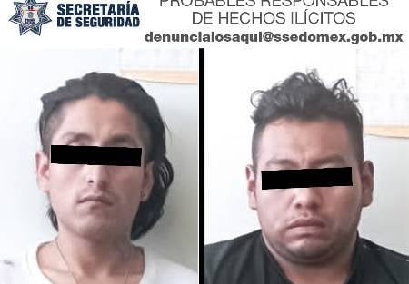 Tras persecución, detienen en Atlacomulco a dos sujetos con taxi robado apenas momentos antes