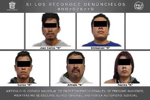 Procesan a cinco presuntos narcomenudistas y ladrones de Capulhúac