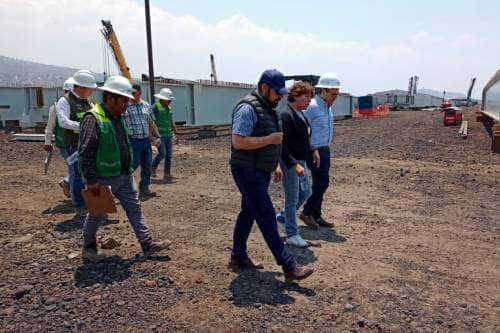 Gobernadora Delfina Gómez supervisa obra del Trolebús Chalco-Santa Martha