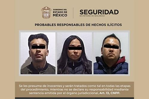 Detectan cristal en operativo y detienen a tres personas, en Capulhuac