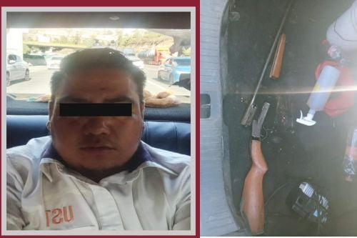 Detienen a sujeto armado en Jilotepec; automolistas intentaron evitarlo