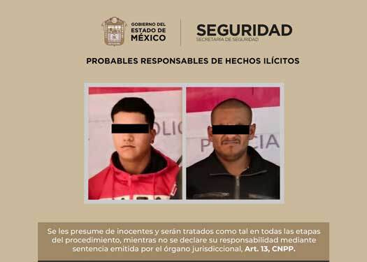 Detienen a dos homicidas en Toluca con droga