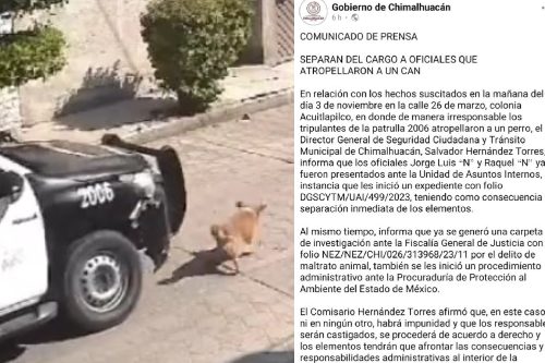 Video: Policías Jorge Luis "N" y Raquel "N", quienes atropellaron a "Peluche", denunciados y dados de baja