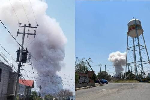 Explota bodega de juegos pirotecnicos en Tultepec