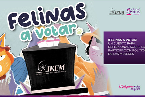 Felinas alzan la voz, un cuento sobre igualdad y voto publicado por el IEEM