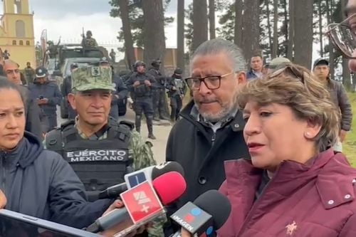 Video: Gobernadora Delfina Gómez visita Texcaltitlán; solicita presencia permanente de fuerzas federales