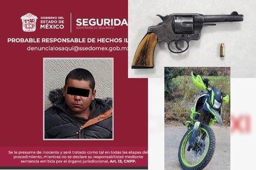 Detienen apresunto halcón de banda delictiva en Ixtapan de la Sal, tras hacer varios disparos