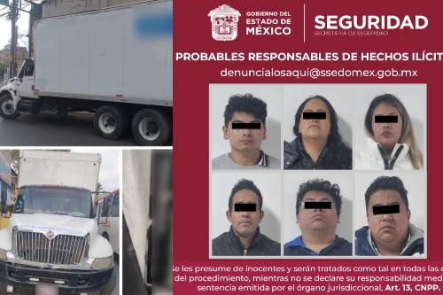 Detienen a seis ladrones de negocio en Toluca con la mercanc+ia en sus autos