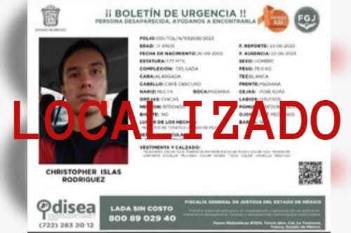 DE NUESTRO INBOX: Localizan a Christopher Islas, reportado como desaparecido en Ixtapan de la Sal