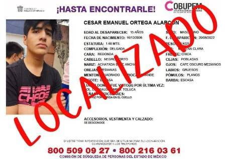 Localizan a jovencito desparecido en los Sauces,Toluca