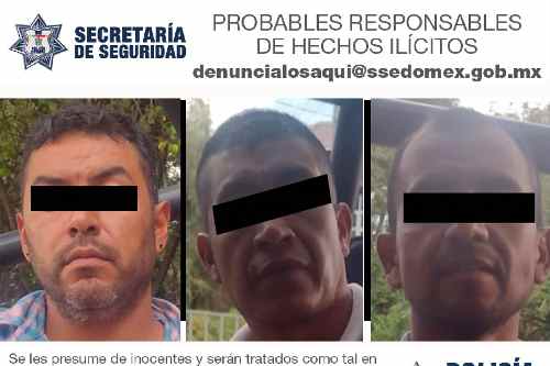 Detienen en Malinalco, a tres hombres que, presuntamente, intentaron robar un auto