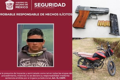 Corretiza de película en Villa Victoria; detienen a posible motorratón armado