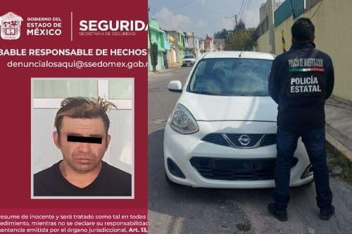 Atrapan en Lerma a hombre manipulando auto robado