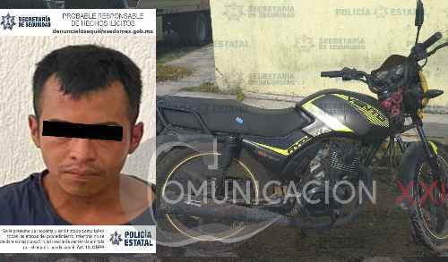 Capturan a presunto ladrón de moto en Tenancingo; la robó a punta de navaja