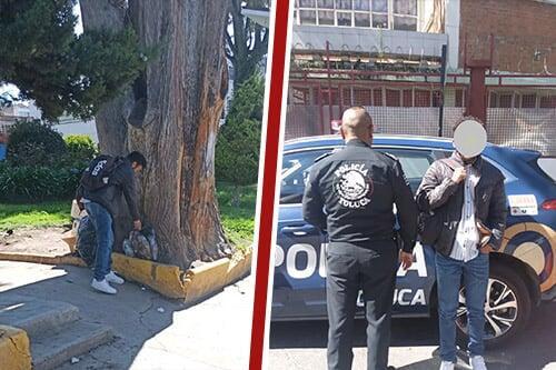 Otro más arrestado por tirar basura en la calle, en Toluca