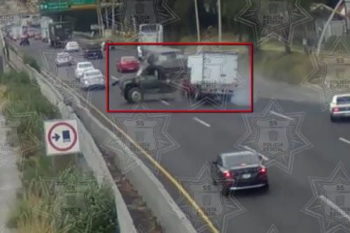 Video: Accidente en la México-Toluca; tráiler lo saca de la carretera